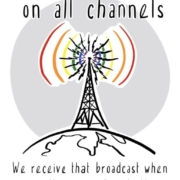 An illustration of a radio tower that reads "G-d broadcasts on all channels. We receive that broadcast when we attune ourselves to the Voice that continues to sound."