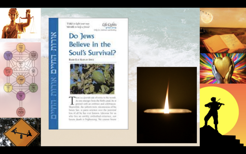 pamphlet about the soul in Judaism; a yahrzeit candle