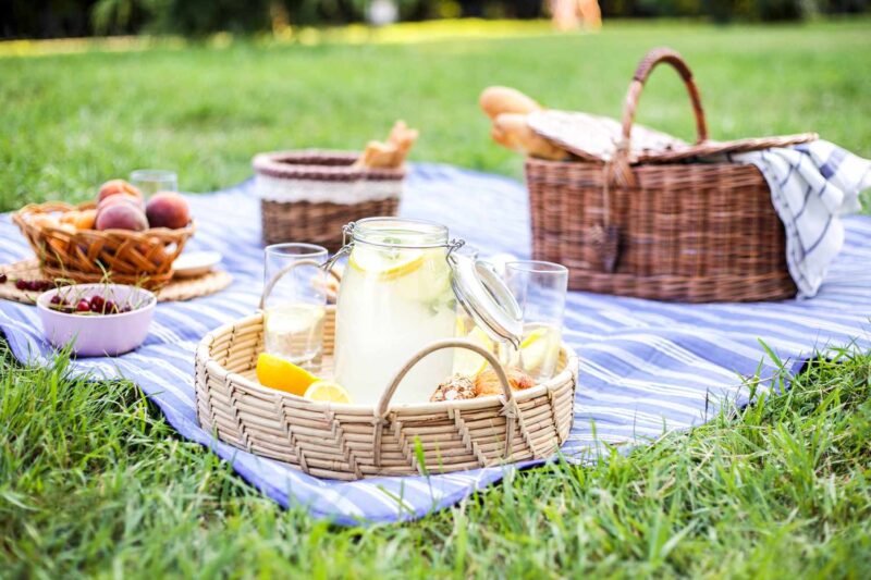 A photo of an outdoor picnic