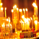 Many candles lit for Chanukah.
