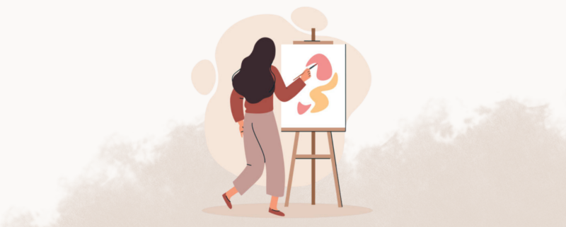 Clipart of a woman painting