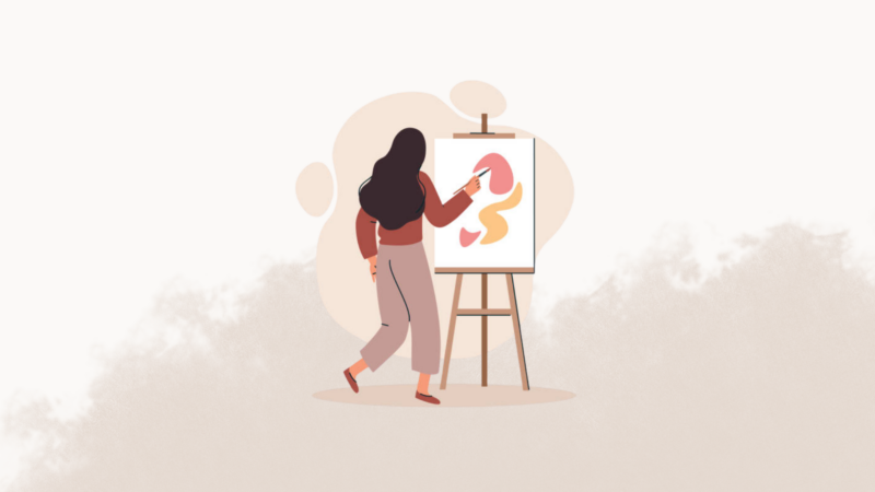 Clipart of a woman painting