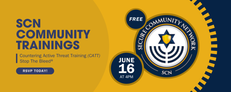SCN Community Trainings: Countering Active Threat Training (CATT) & Stop The Bleed; Tuesday, June 16 at 4pm; free to attend.