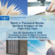 Worth a Thousand Words: Spiritual Imagery of the High Holy Days; July 28–September 8, 2026; Tuesdays at 7pm–8:30pm on Zoom; free for members, $120 for guests.