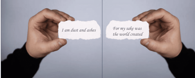 Two slips of paper that read 
