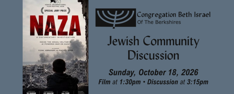 NAZA (2026) Jewish Community Discussion: Sunday, October 18, 2026.