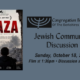 NAZA (2026) Jewish Community Discussion: Sunday, October 18, 2026.